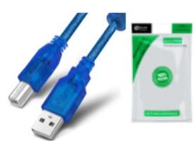 Transparent blue 2.0 USB printing cable