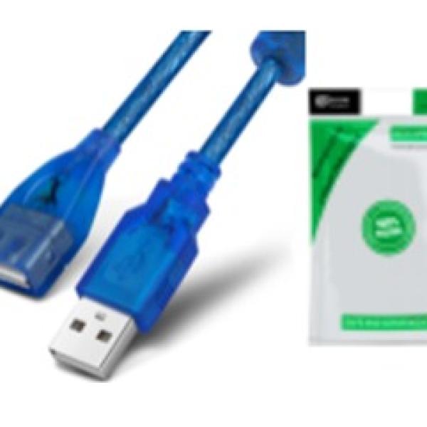 Transparent blue 2.0 USB extension cable