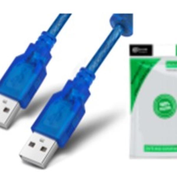 Transparent blue 2.0 USB male to male cable