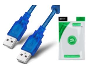 Transparent blue 2.0 USB male to male cable